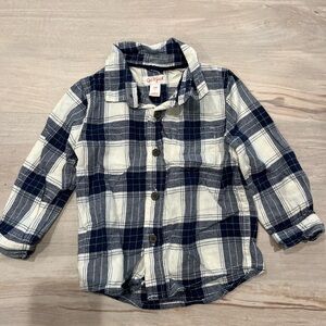 Cat & Jack Blue Plaid Kids Shirt Size 18 Months